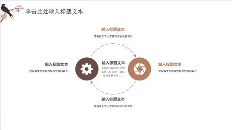 水墨花鸟背景中国风总结汇报PPT模板 相册第3张图 