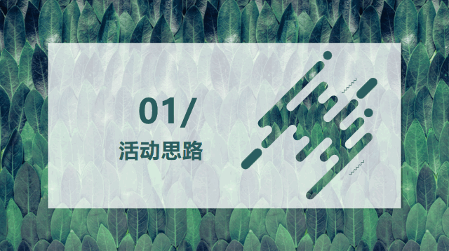 清新绿色树叶背景遇见夏天活动策划PPT模板 相册第2张图 