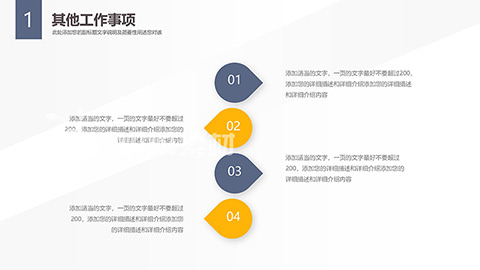 极简蓝黄商务办公风工作汇报PPT模板 相册第9张图 