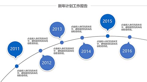 精美蓝色工作总结新年计划PPT模板 相册第5张图 