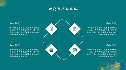 绿色国潮风学术开题报告毕业答辩PPT模板 相册第8张图 