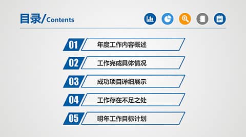 蓝色通用述职报告工作总结述职报告PPT模板 相册第2张图 