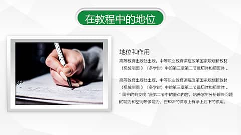 绿色简约线条图文信息化教学说课PPT模板 相册第3张图 